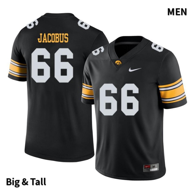 Men's Iowa Hawkeyes NCAA #66 Dalles Jacobus Black Authentic Nike Big & Tall Alumni Stitched College Football Jersey UD34P47PC